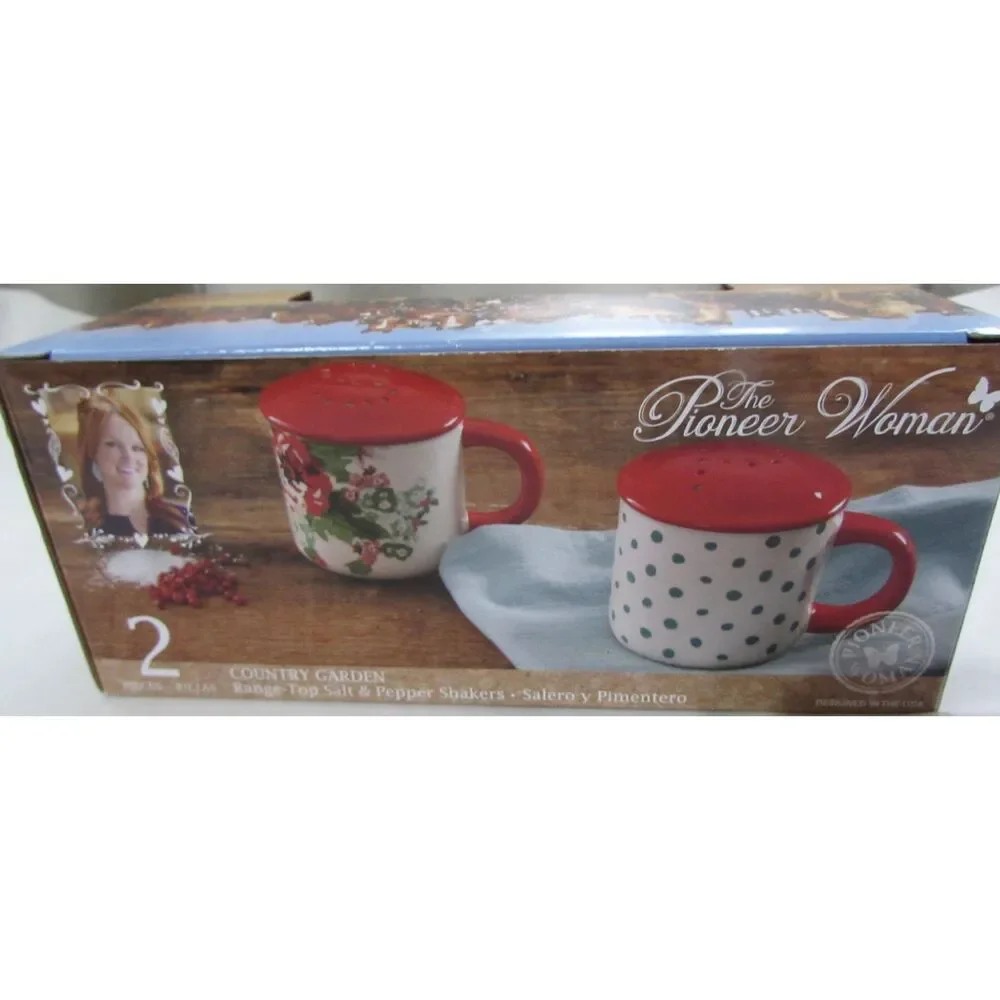 Pioneer Woman country garden range stove top salt & pepper shaker set new floral